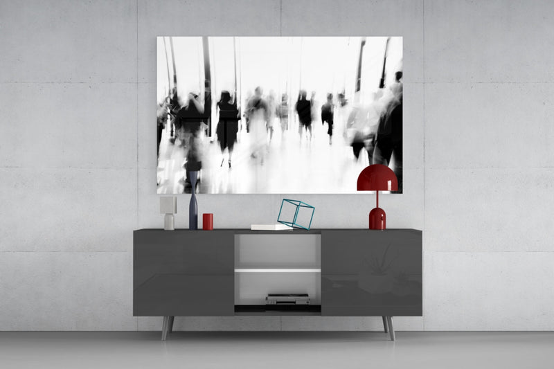 Glass Wall Art in Crowds