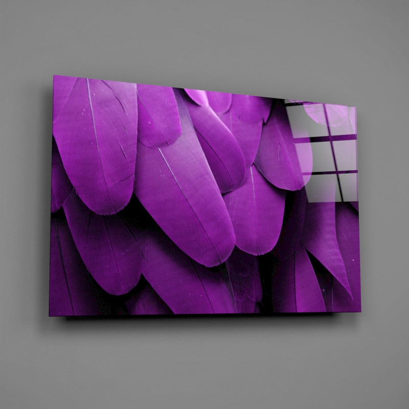 Bird Feathers Glass Wall Art