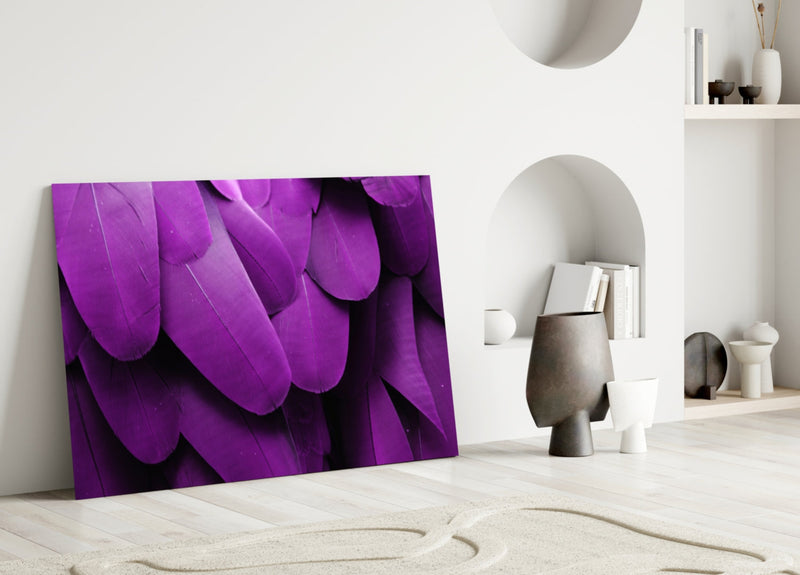 Bird Feathers Glass Wall Art