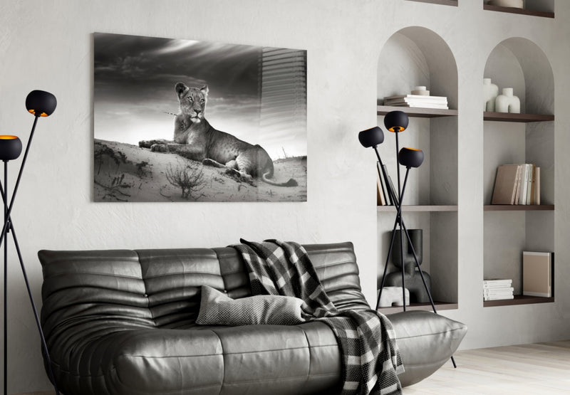 Lioness Glass Wall Art
