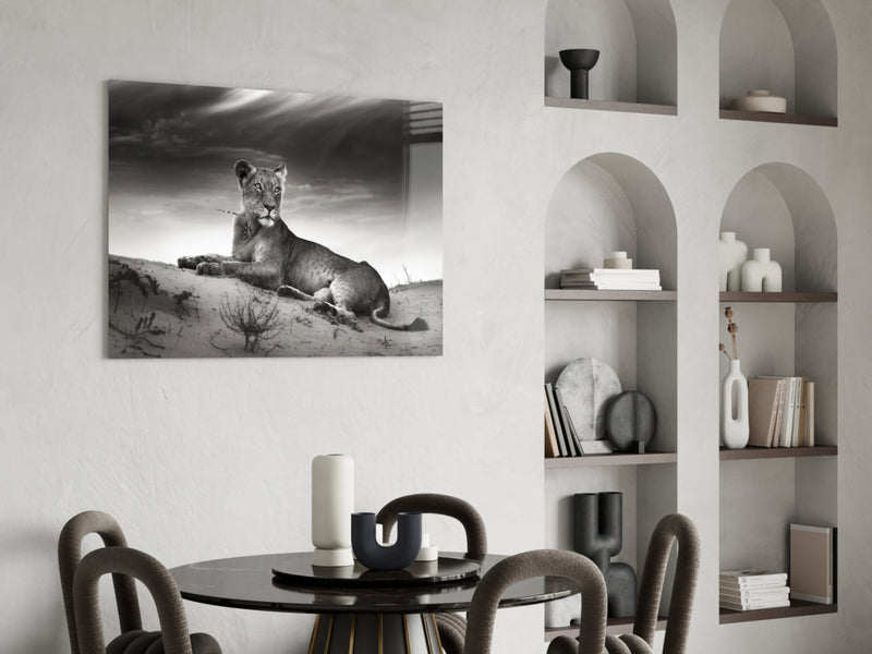 Lioness Glass Wall Art