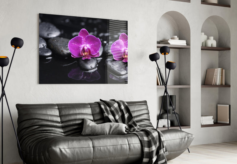 Orchid Glass Wall Art
