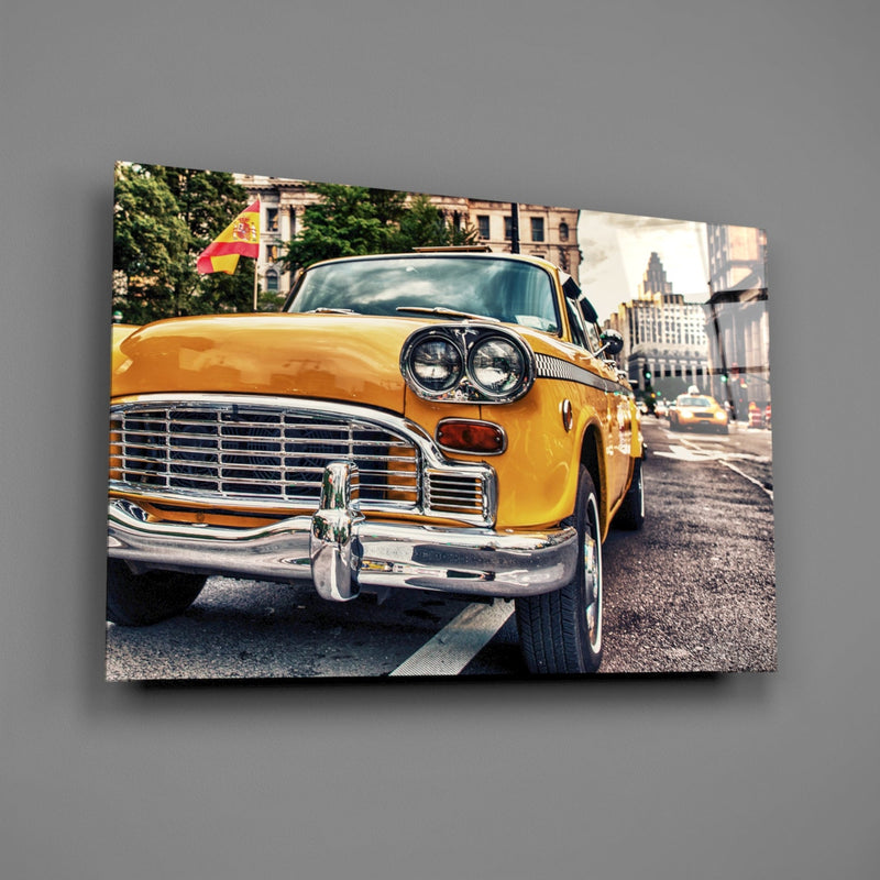 Classic Taxi Glass Wall Art