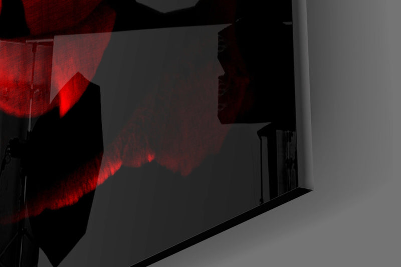 Red Rose Glass Wall Art