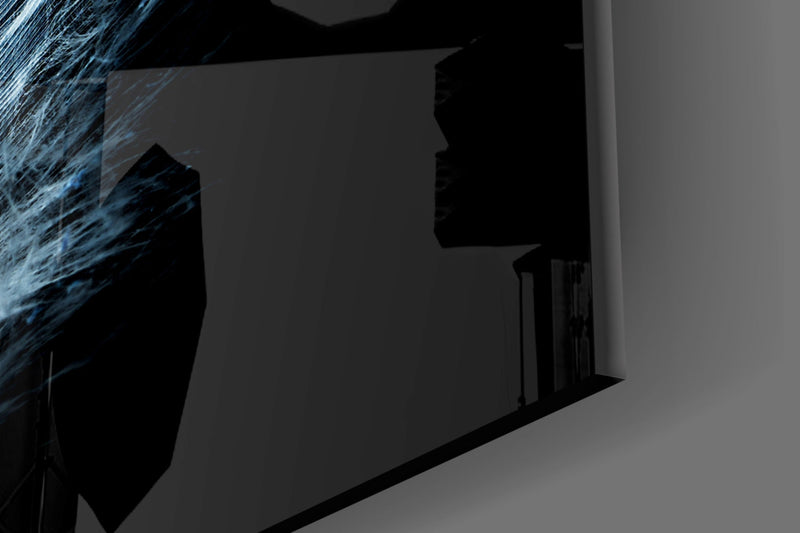 Blue Feather Glass Wall Art