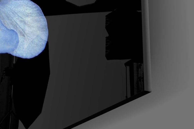 Blue Flower Glass Wall Art