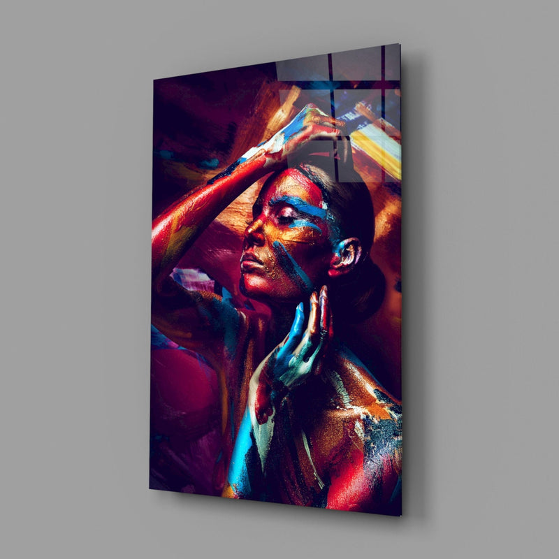 Female Portrait 3 Glass Wall Arts
