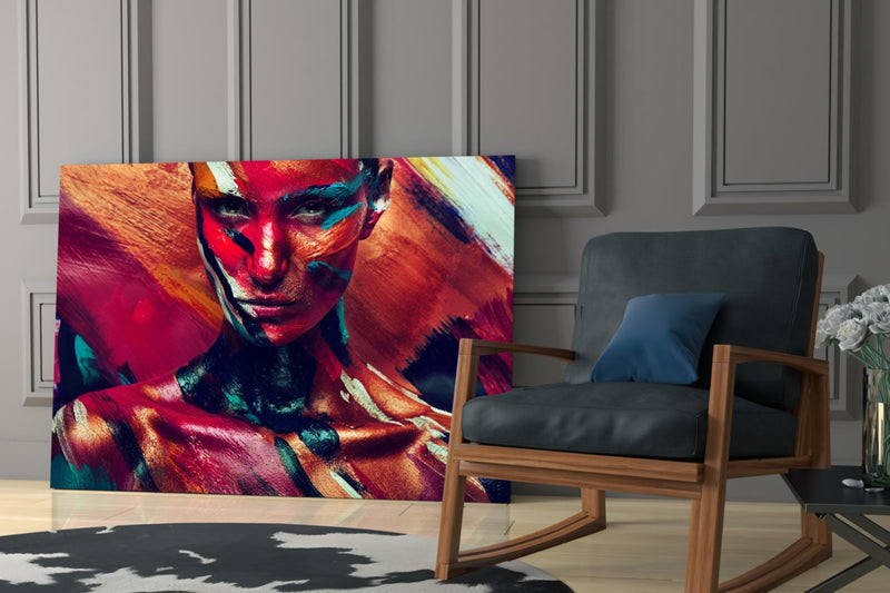 Female Portrait 5 Glass Wall Arts