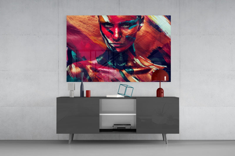 Female Portrait 5 Glass Wall Arts