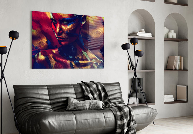 Female Portrait 6 Glass Wall Art