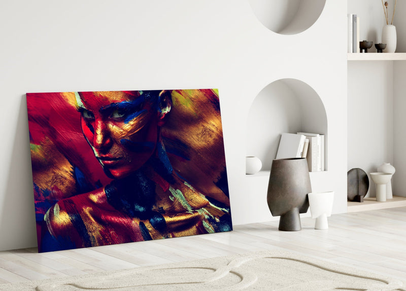 Female Portrait 6 Glass Wall Art