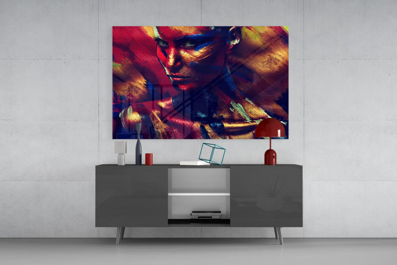 Female Portrait 6 Glass Wall Art