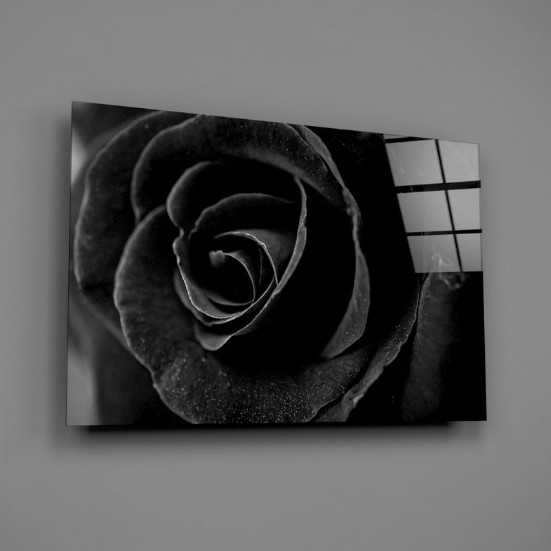 Black Rose Glass Wall Art
