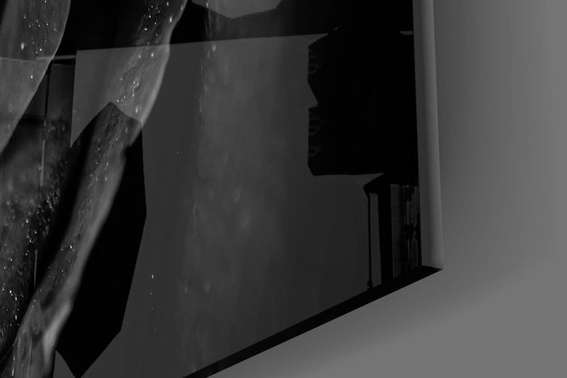 Black Rose Glass Wall Art