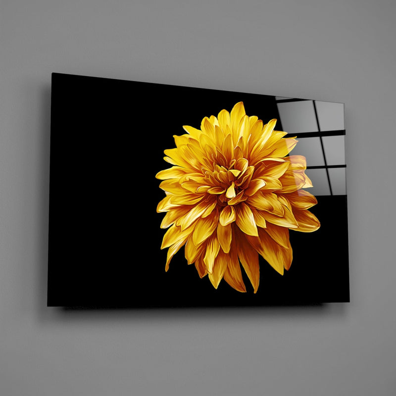 Yellow Flower Glass Wall Art