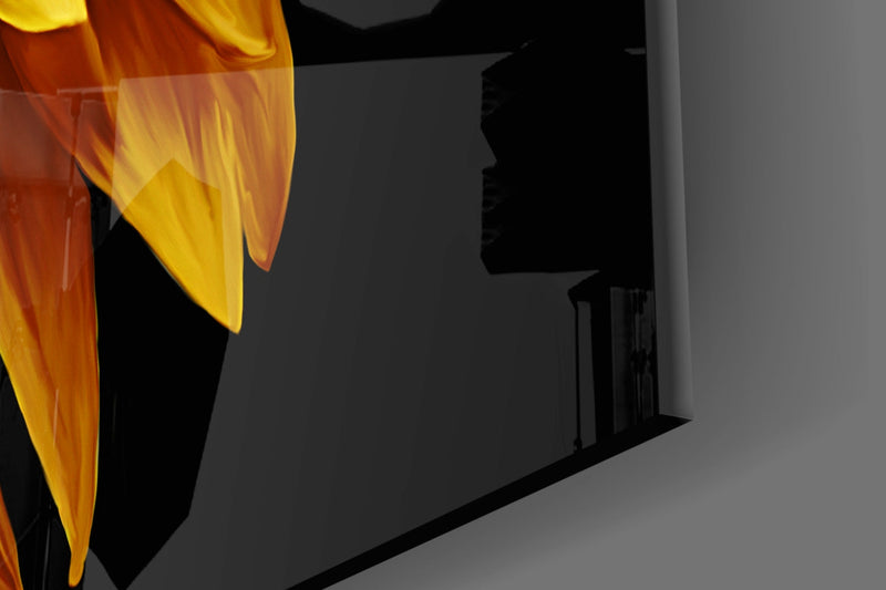 Yellow Flower Glass Wall Art