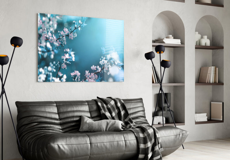 Spring Flowers Glass Wall Art