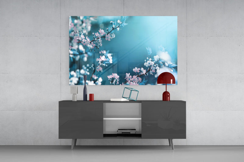 Spring Flowers Glass Wall Art