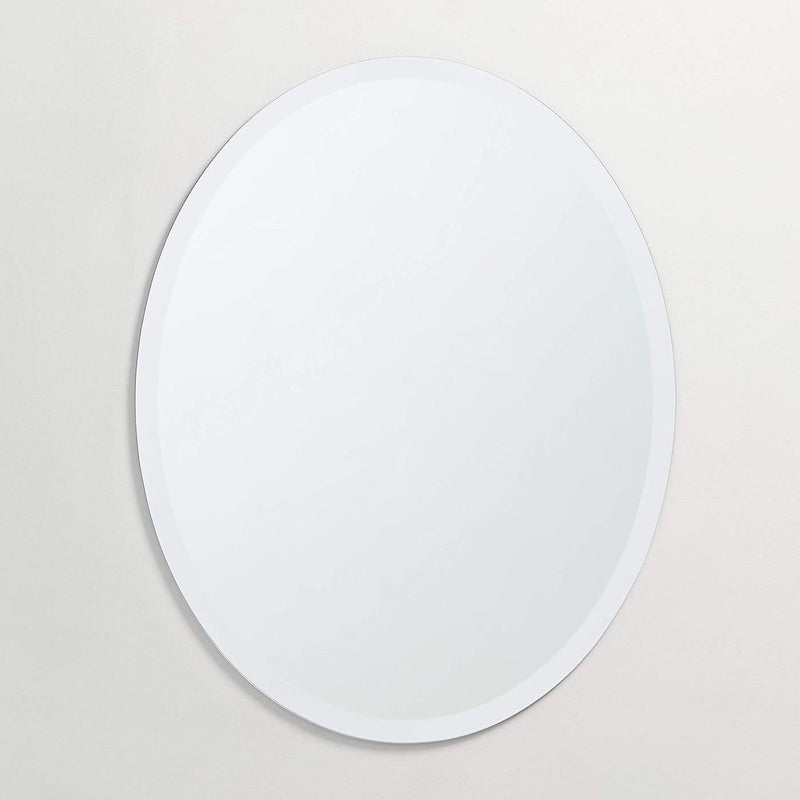 Oval Frameless 36-inch Beveled Bathroom Bedroom Living Room Vanity Wall Mirror