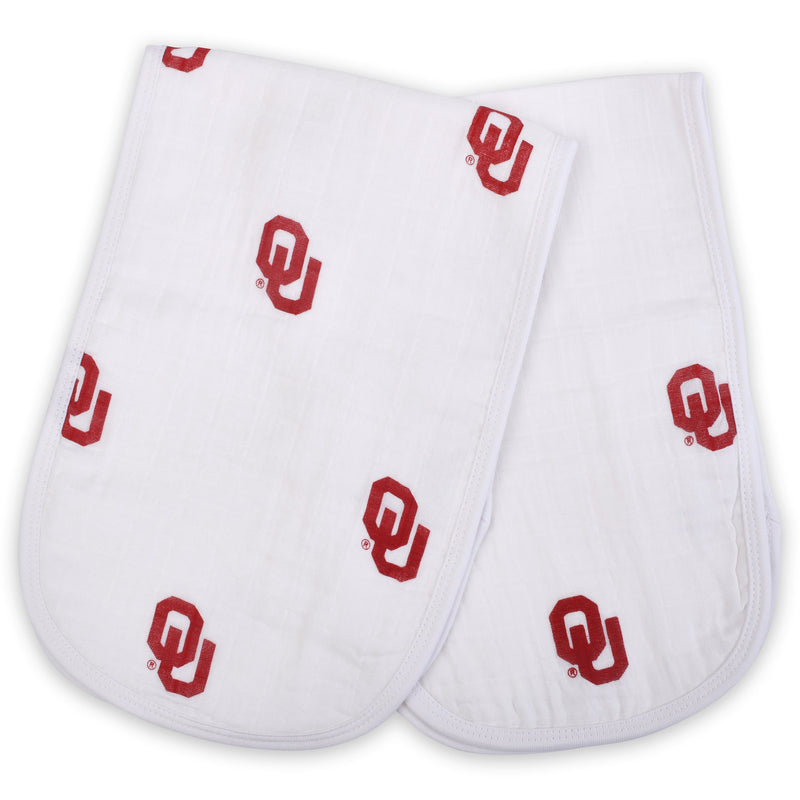 University of Oklahoma Sooners Muslin Burp Cloths 2-Pack | OU Baby Gift
