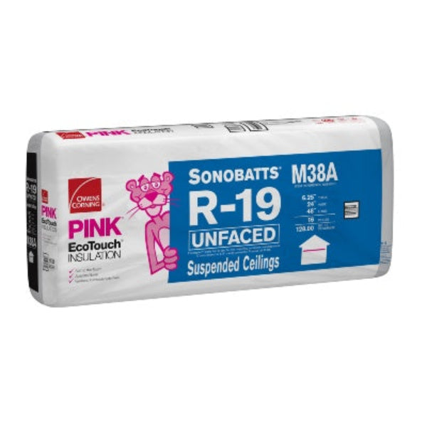 Owens Corning R-19 Unfaced 6.25 in. x 24 in. x 48 in. Fiberglass Insulation Sonobatt (5 Bags)