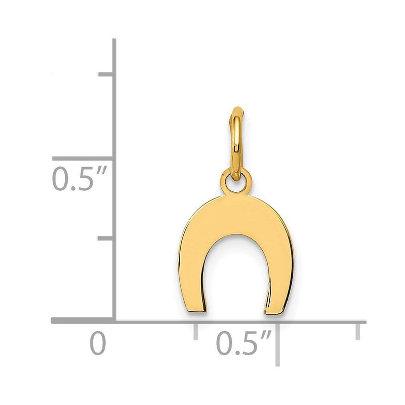 14k Yellow Gold Horseshoe Charm in Polished