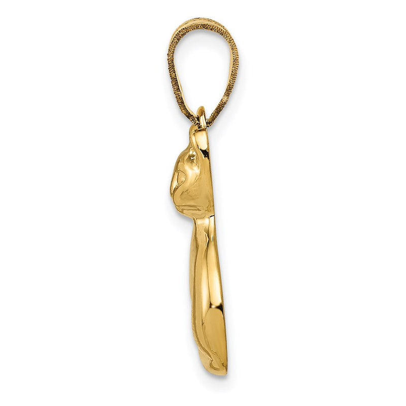 14k Yellow Gold Polished Cat Pendant