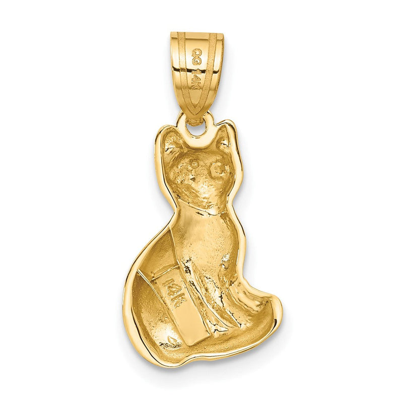 14k Yellow Gold Polished Cat Pendant