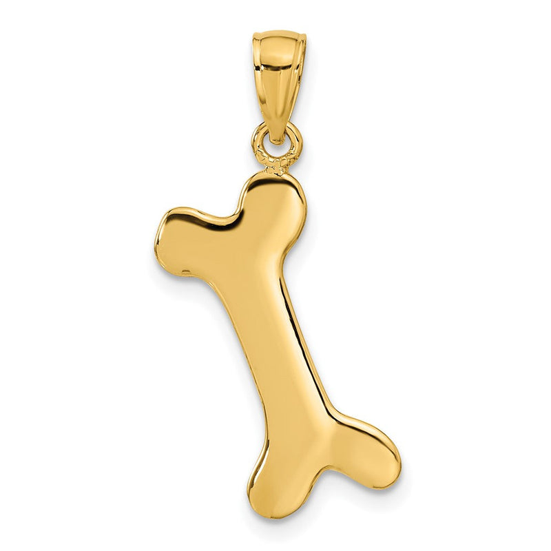 14k Yellow Gold Large Polished Dog Bone Pendant
