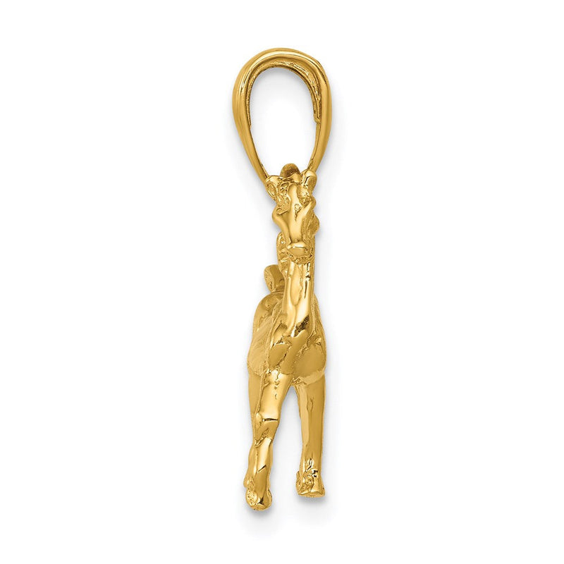 14k Yellow Gold 3D Small Walking Horse Pendant