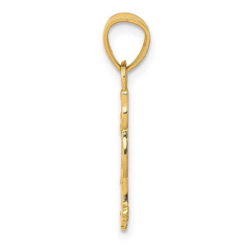 14k Yellow Gold Reversible I Heart My Cat Pendant