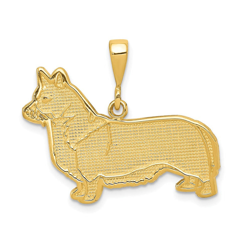 14k Yellow Gold Welsh Corgi Dog Pendant