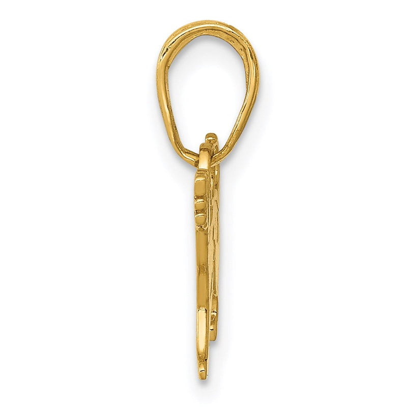 14k Yellow Gold Small Playing Dog Pendant