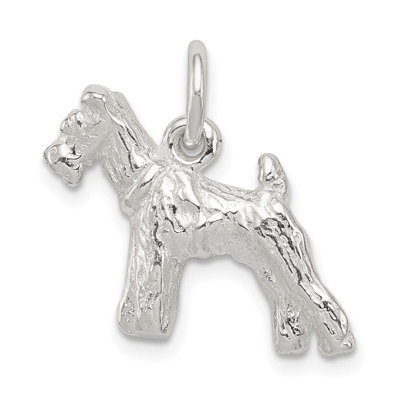Sterling Silver 3D Schnauzer Dog Charm or Pendant