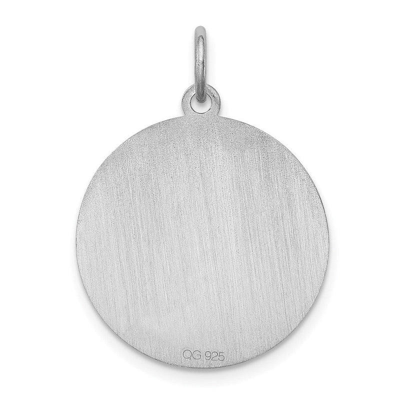 Sterling Silver Laser Etched Brittany Spaniel Dog Pendant, 19mm