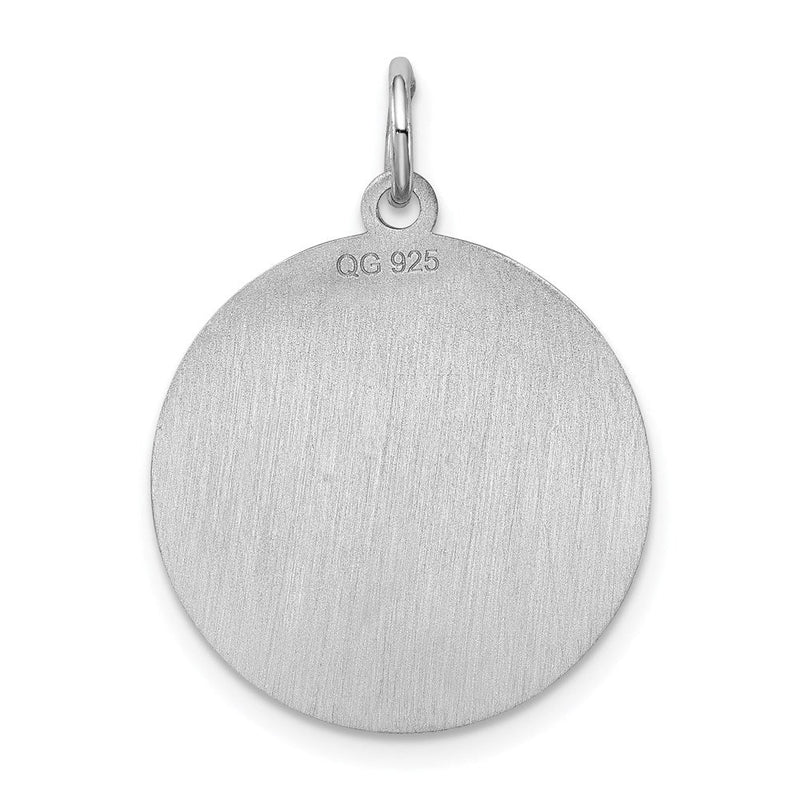 Sterling Silver Laser Etched Cairn Terrier Dog Pendant, 19mm