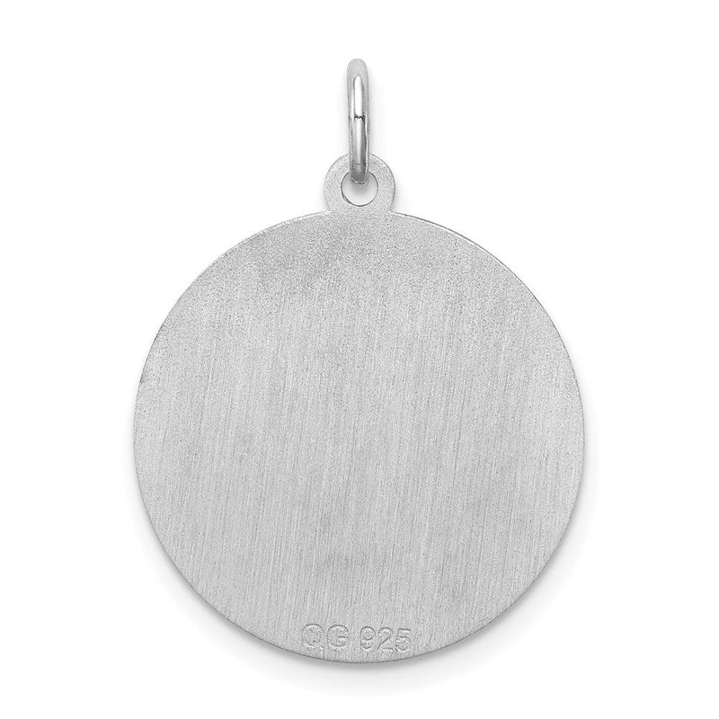 Sterling Silver Laser Etched Golden Retriever Dog Pendant, 19mm