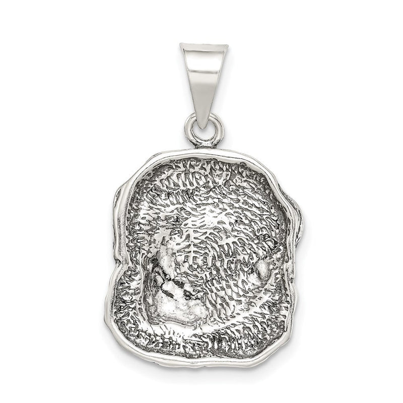 Sterling Silver 20mm Antiqued Dog Head Pendant