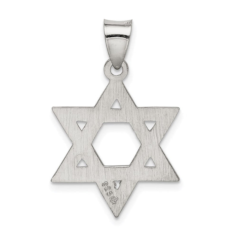 Sterling Silver Satin Textured Star of David Charm or Pendant