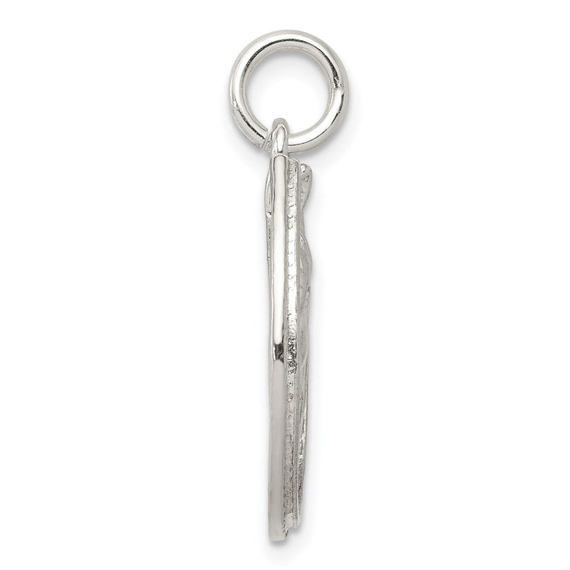 Sterling Silver Polished Horseshoe and Horse Head Pendant