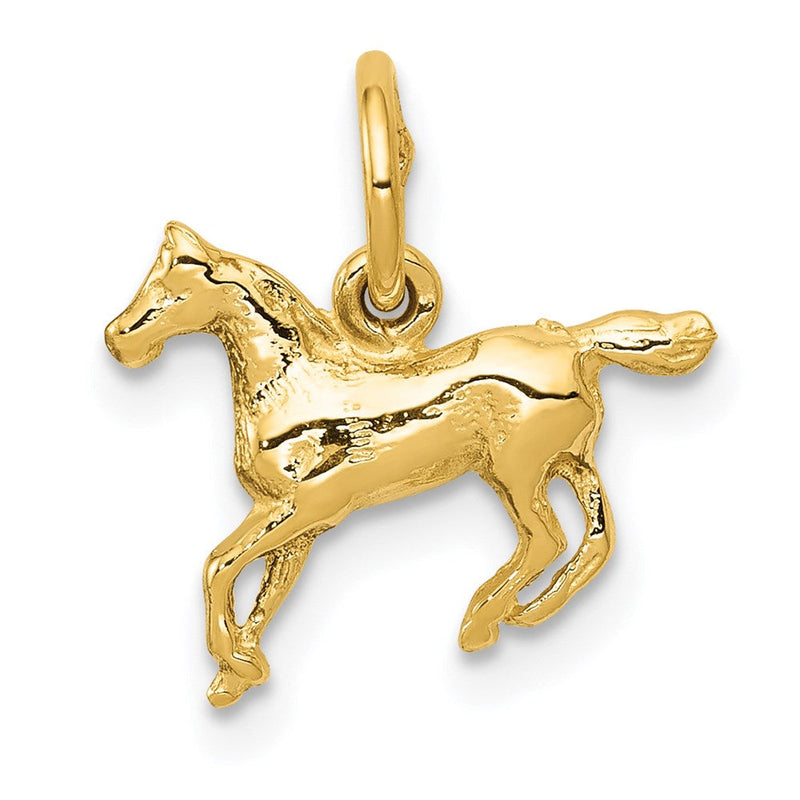 14k Yellow Gold Mini Polished Horse Charm