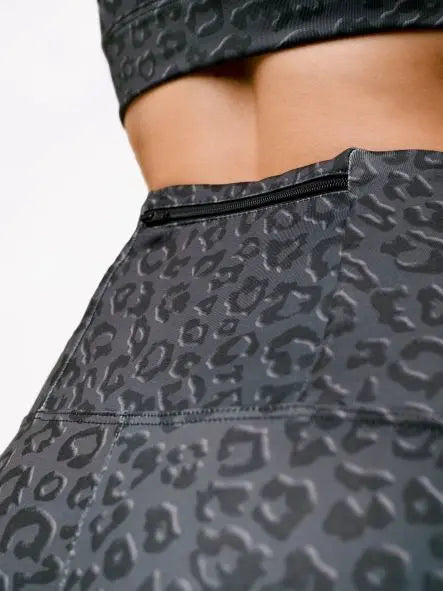 BLACK LEOPARD SET YOGA LEGGINGS