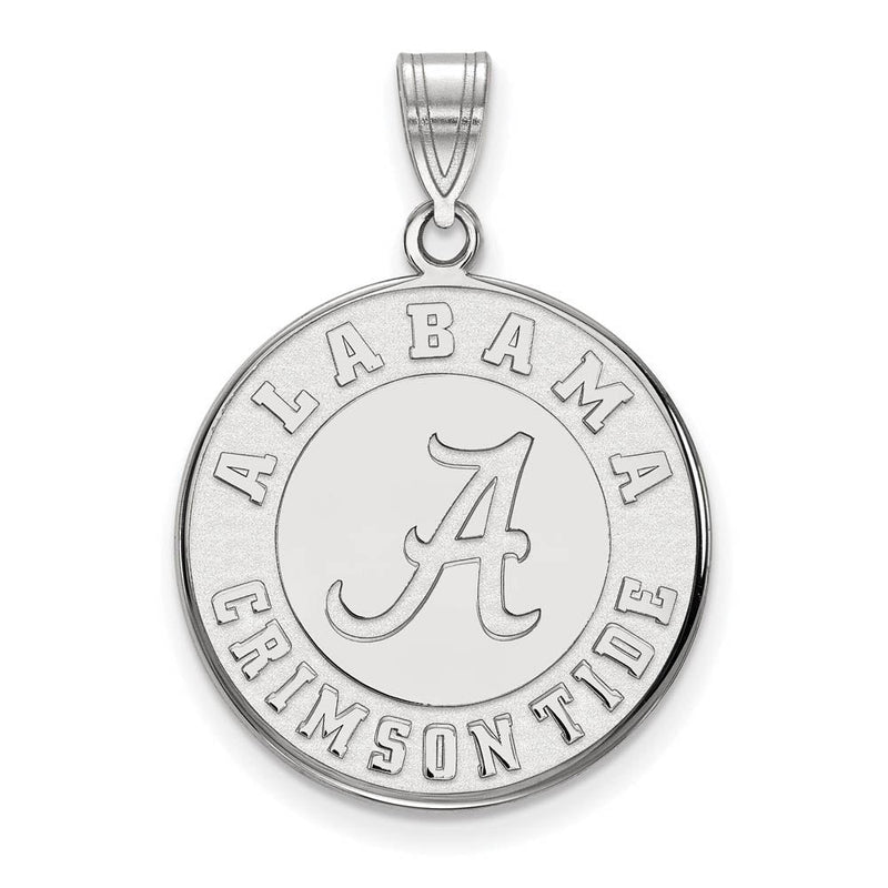 10k White Gold U. of Alabama Large Disc Logo Pendant