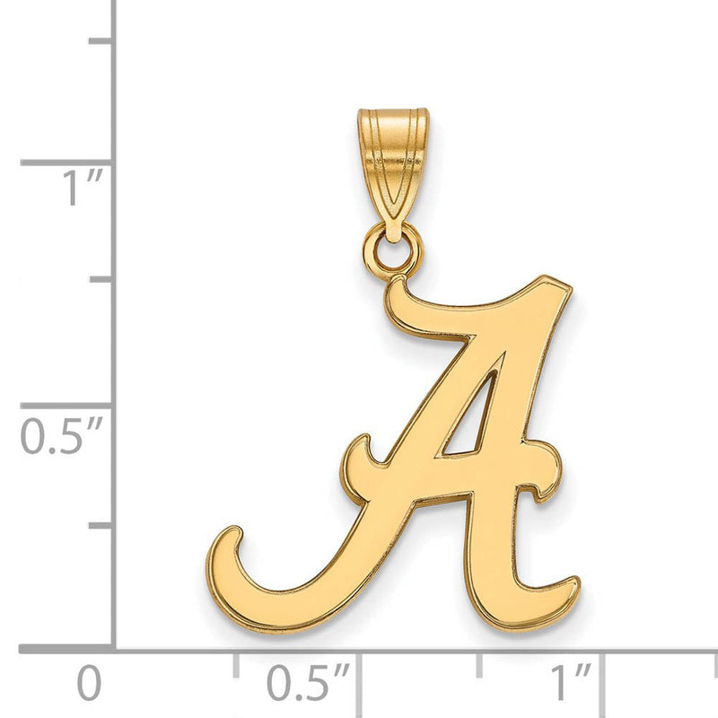 10k Yellow Gold U. of Alabama Large Initial A Pendant