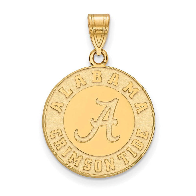 10k Yellow Gold U. of Alabama Large Logo Disc Pendant
