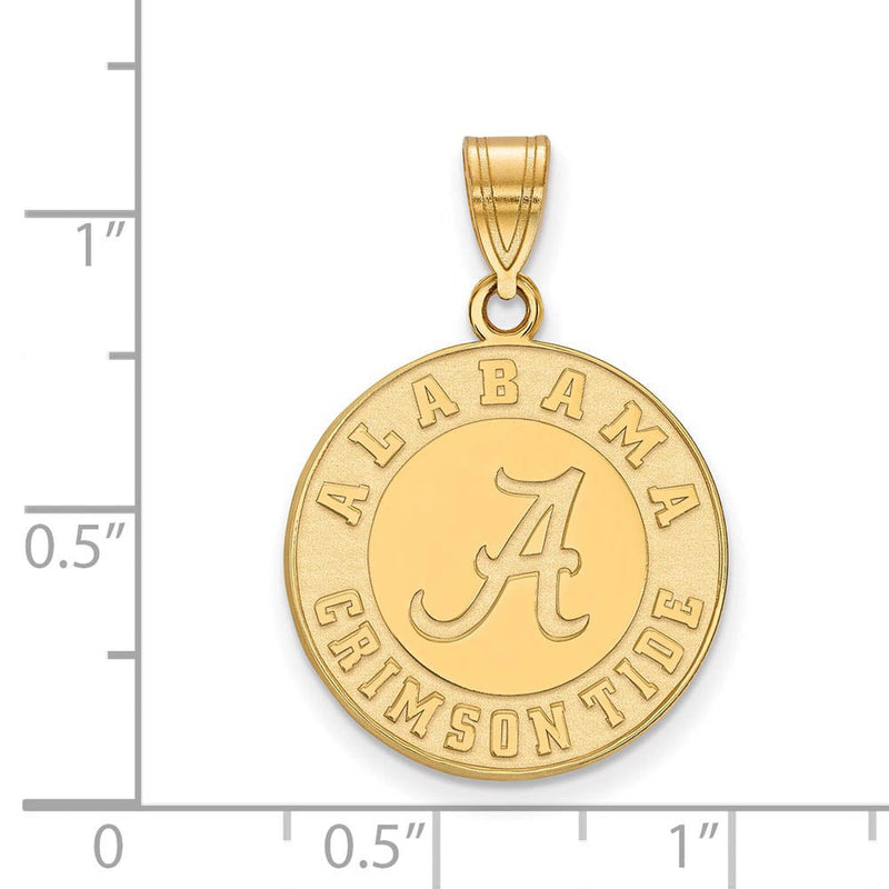 10k Yellow Gold U. of Alabama Large Logo Disc Pendant