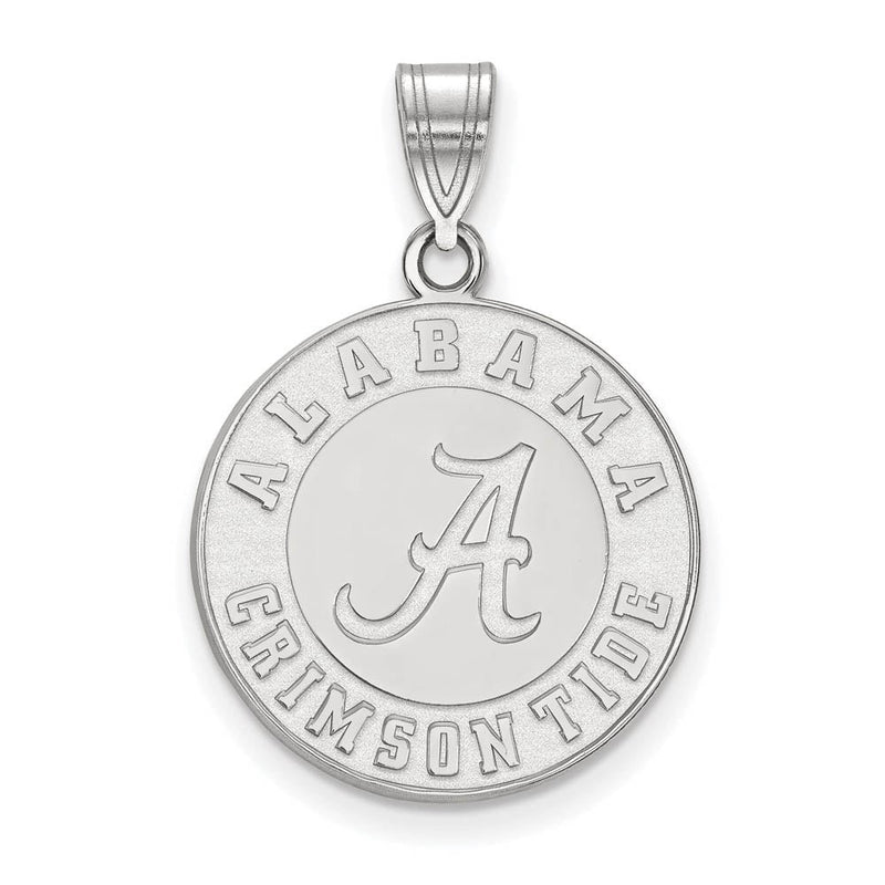 14k White Gold U. of Alabama Large Logo Disc Pendant