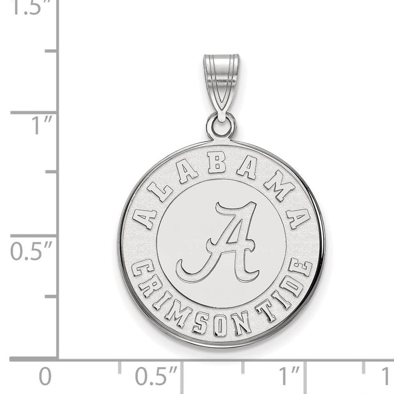 14k White Gold U. of Alabama Large Disc Pendant