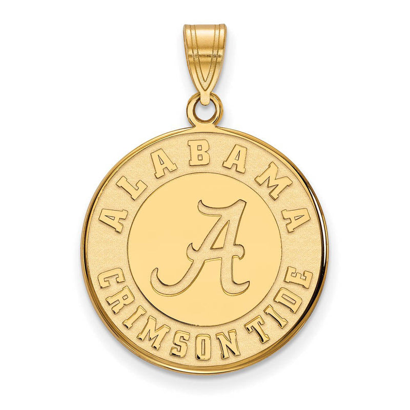 14k Yellow Gold U. of Alabama Large Disc Pendant