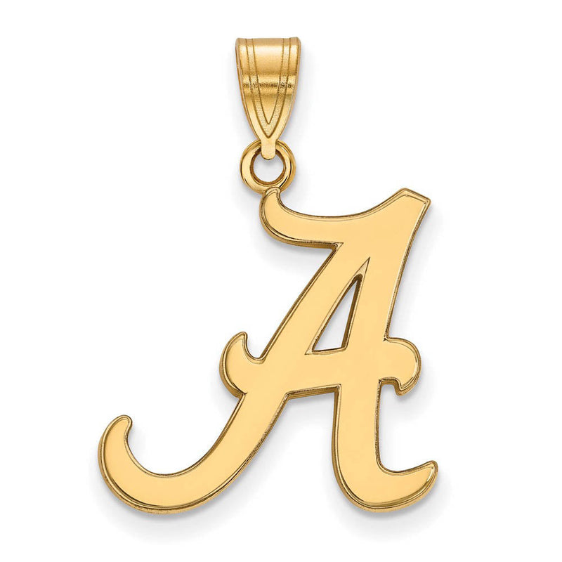 14k Gold Plated Silver Univ. of Alabama Large Initial A Pendant